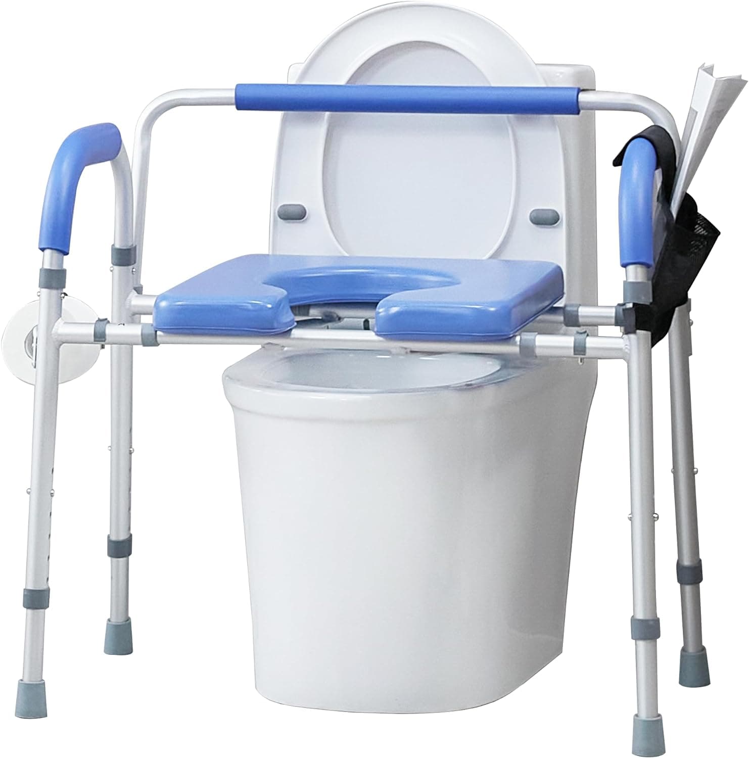 ELENKER Heavy Duty Raised Toilet Seat with Armrests