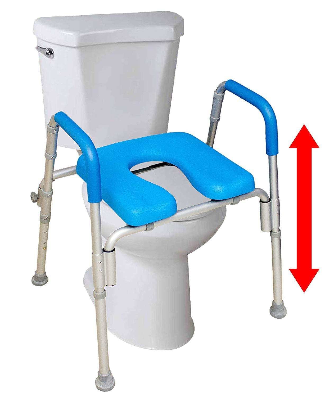 The Ultimate Raised Toilet Seat Padded with Armrests