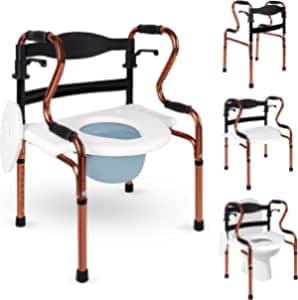6 in 1 Copper Bedside Commode, Shower Chair, Raised Toilet Seat Riser and Frame, Lift Aid, Walker Review