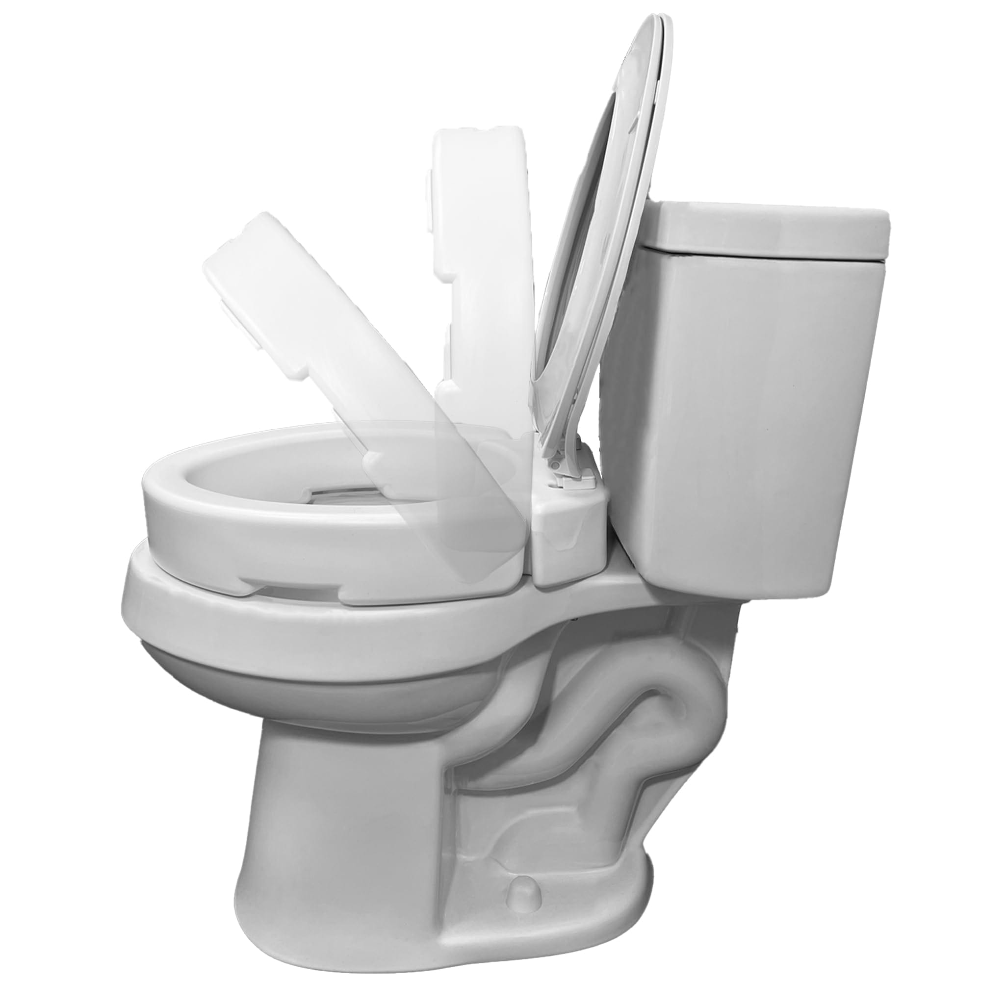 Carex Elongated Hinged Raised Toilet Seat
